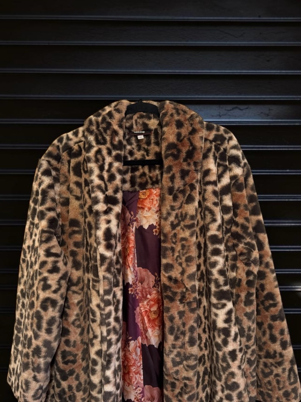 New Johnny Was Faux Fur Leopard Print Coat with 100% Silk Printed Lining Rare - Picture 3 of 16